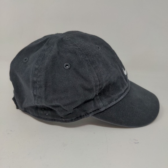 Nike Baby Infant Strapback Hat Black Swoosh Logo Embroidered 100% Cotton - Picture 4 of 8